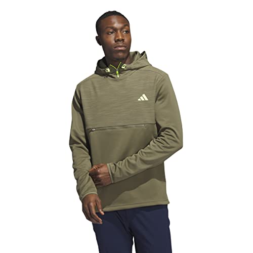 adidas Men's Textured Anorak, Olive Strata, Small at Amazon Men's
